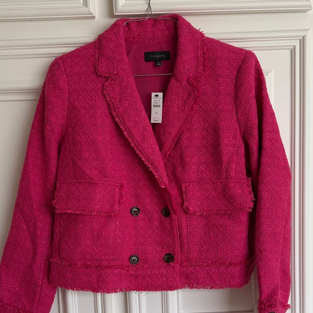 Talbots Women's Bold Pink Double-Breasted Blazer